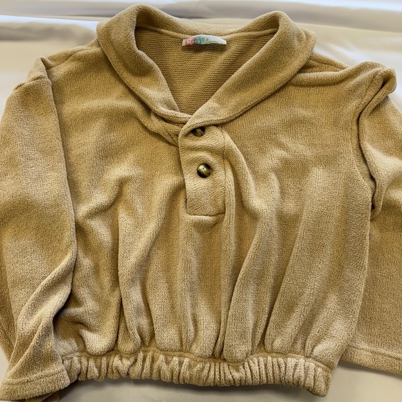 Free People Beach Tan Sweater Large - Picture 2 of 9